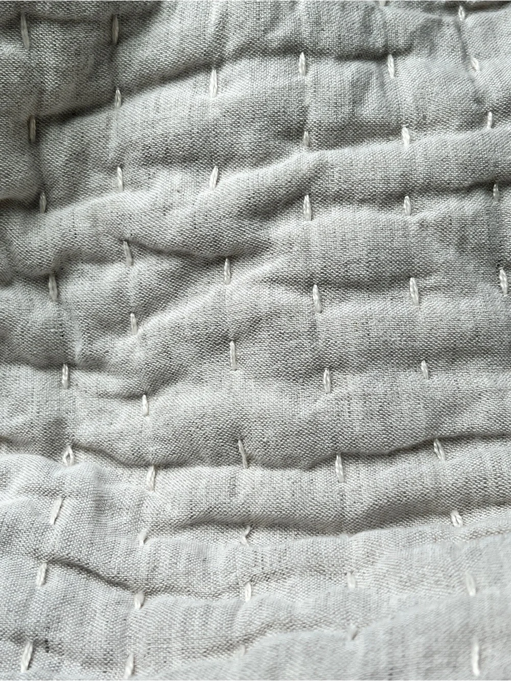 Quince Set of European Linen Cotton Stitch Quilted Euro Shams x2